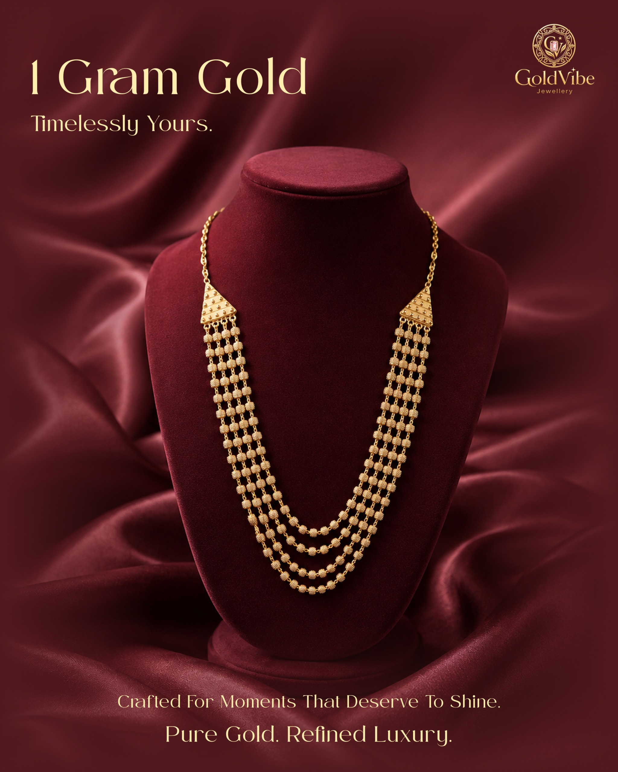 1 Gram Gold, Timelessly Yours — Crafted for moments that deserve to shine. Pure gold. Refined luxury.