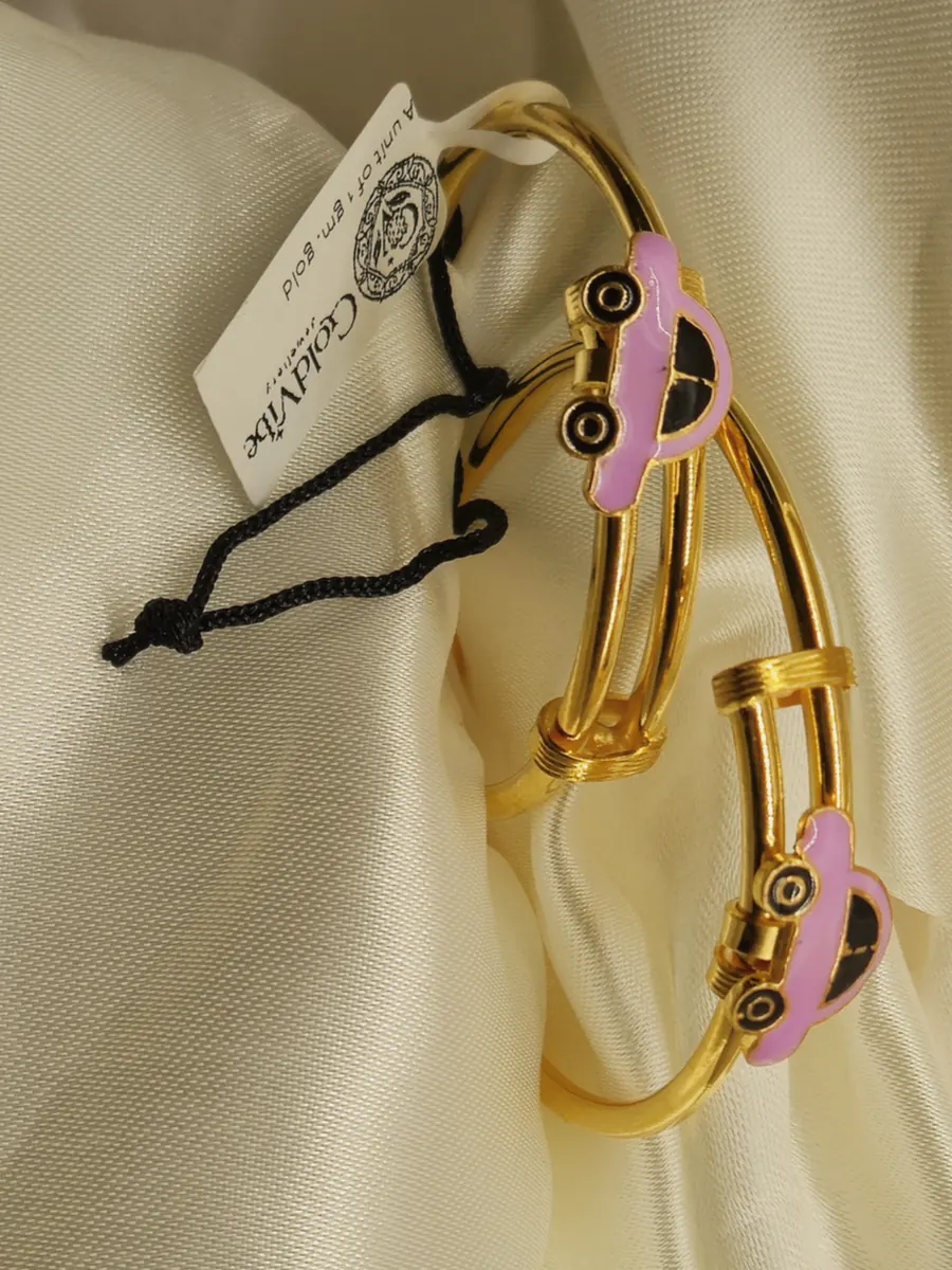 Gulabi Enamel Kada (2 pc) — 1 gram gold plated bangles by GoldVibe Jewellery