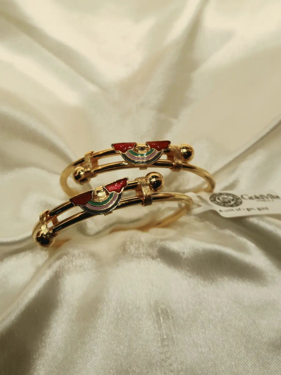 Laal Enamel Kada (2 pc) — 1 gram gold plated bangles by GoldVibe Jewellery