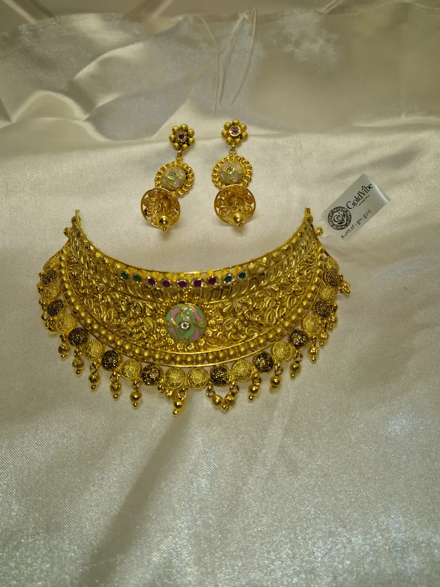 Sona Classic Choker Set — 1 gram gold plated chokers by GoldVibe Jewellery
