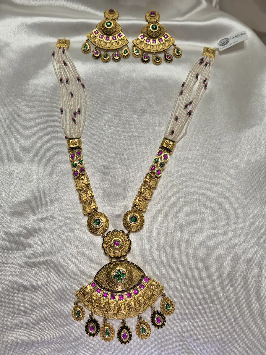 Rani Haar with Meenakari Pendant — 1 gram gold plated long haars by GoldVibe Jewellery