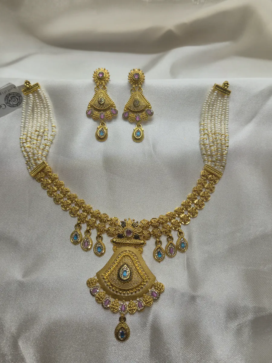 Pankhi Fan-Pendant Set — 1 gram gold plated necklaces by GoldVibe Jewellery