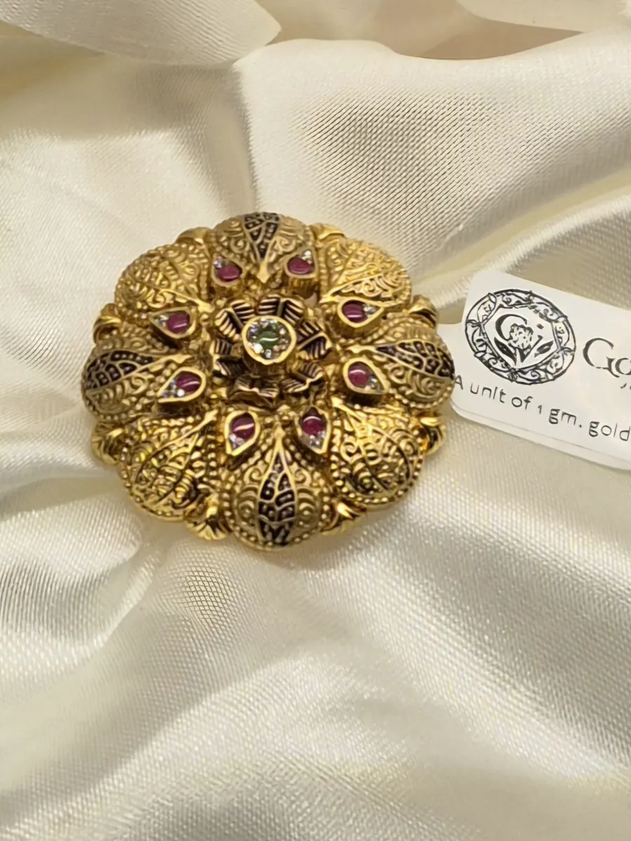 Rajwadi Statement Ring — 1 gram gold plated rings by GoldVibe Jewellery